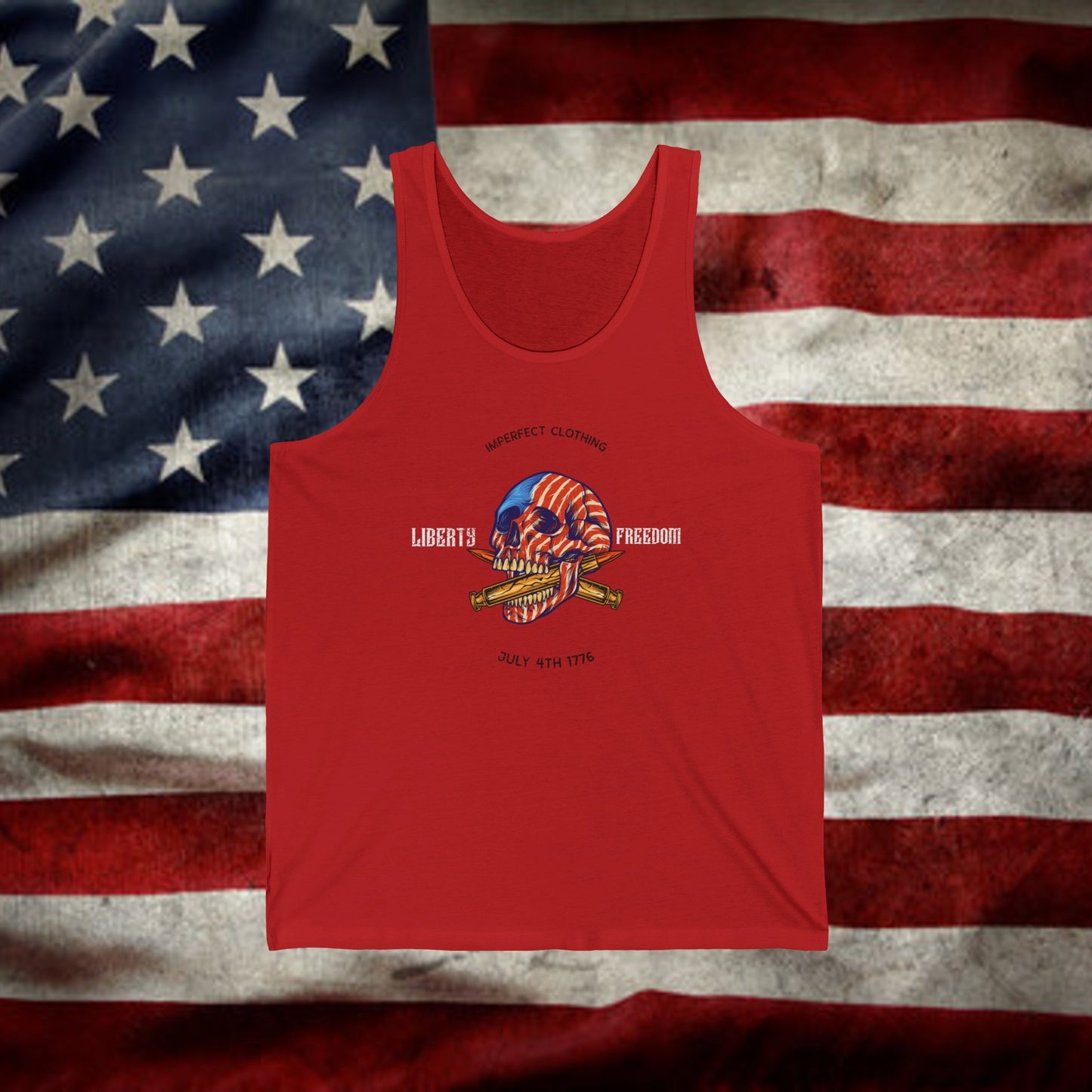 IMPERFECT mens liberty skull Tank