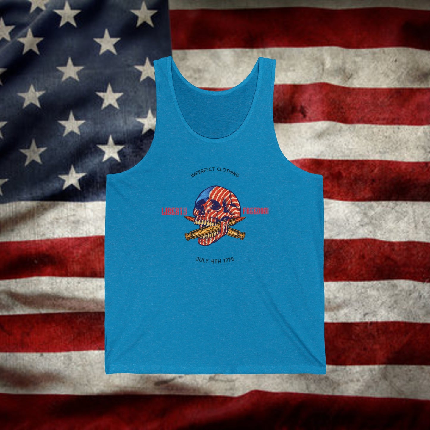 IMPERFECT mens liberty skull Tank