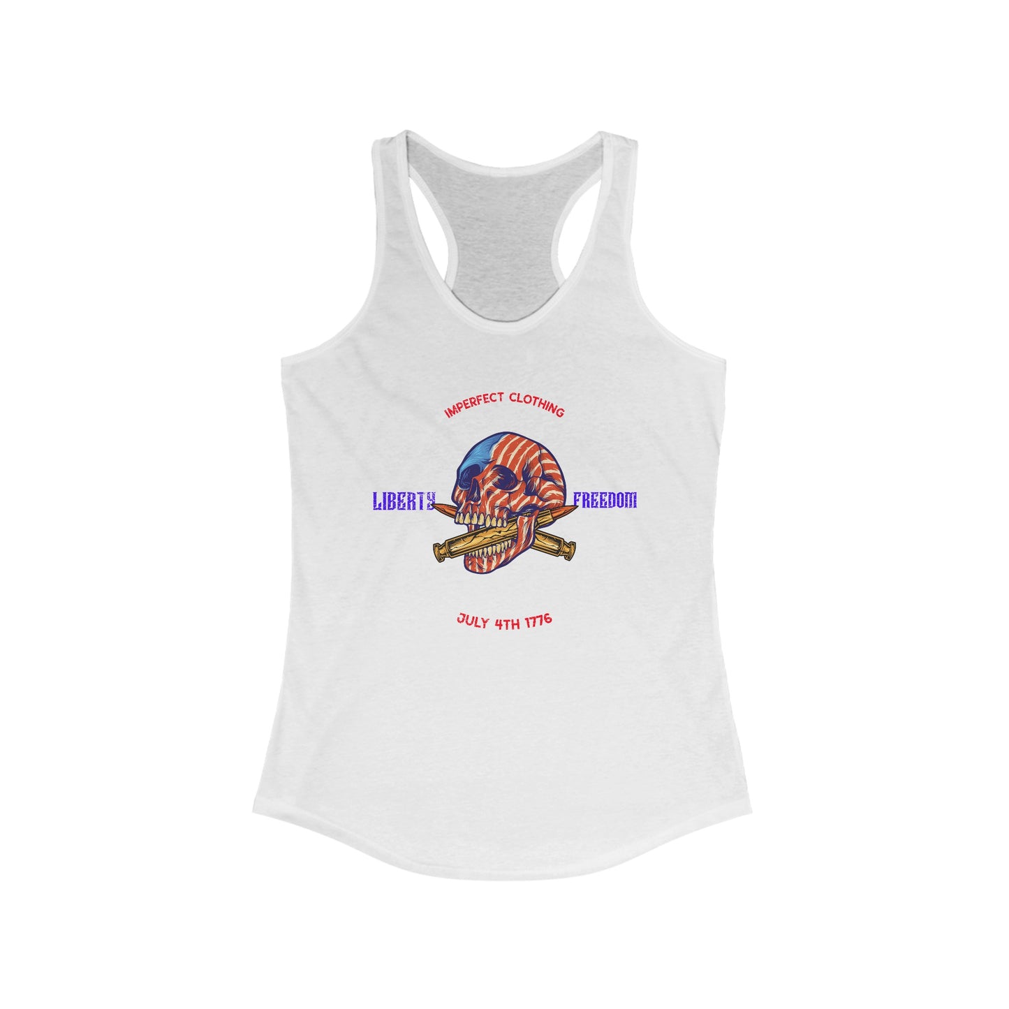 WOMENS LIBERTY SKULL Racerback Tank