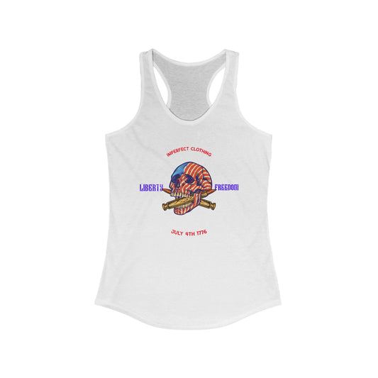 WOMENS LIBERTY SKULL Racerback Tank