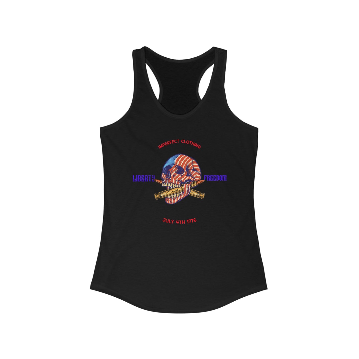 WOMENS LIBERTY SKULL Racerback Tank