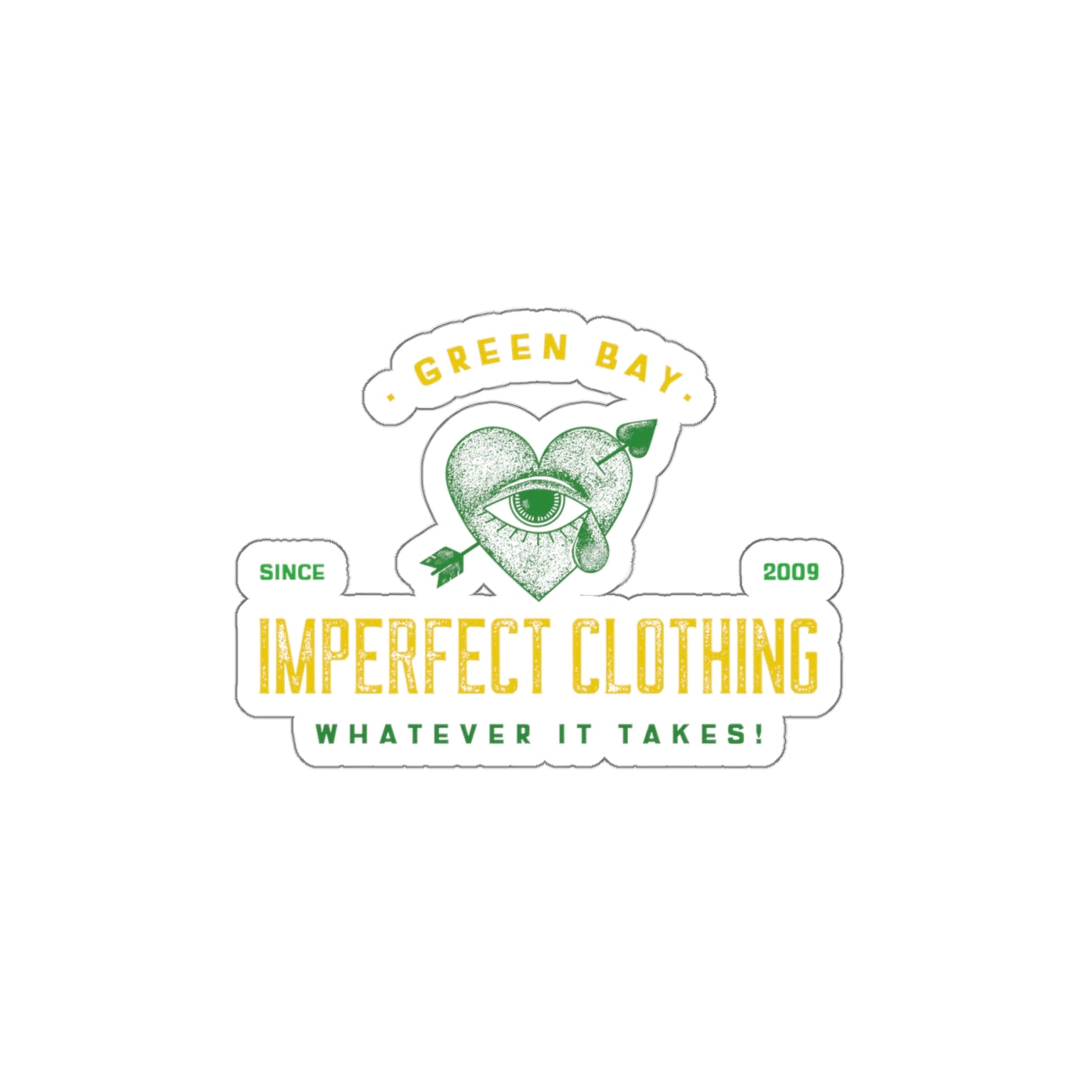 Green Bay LOVE Kiss-Cut Stickers
