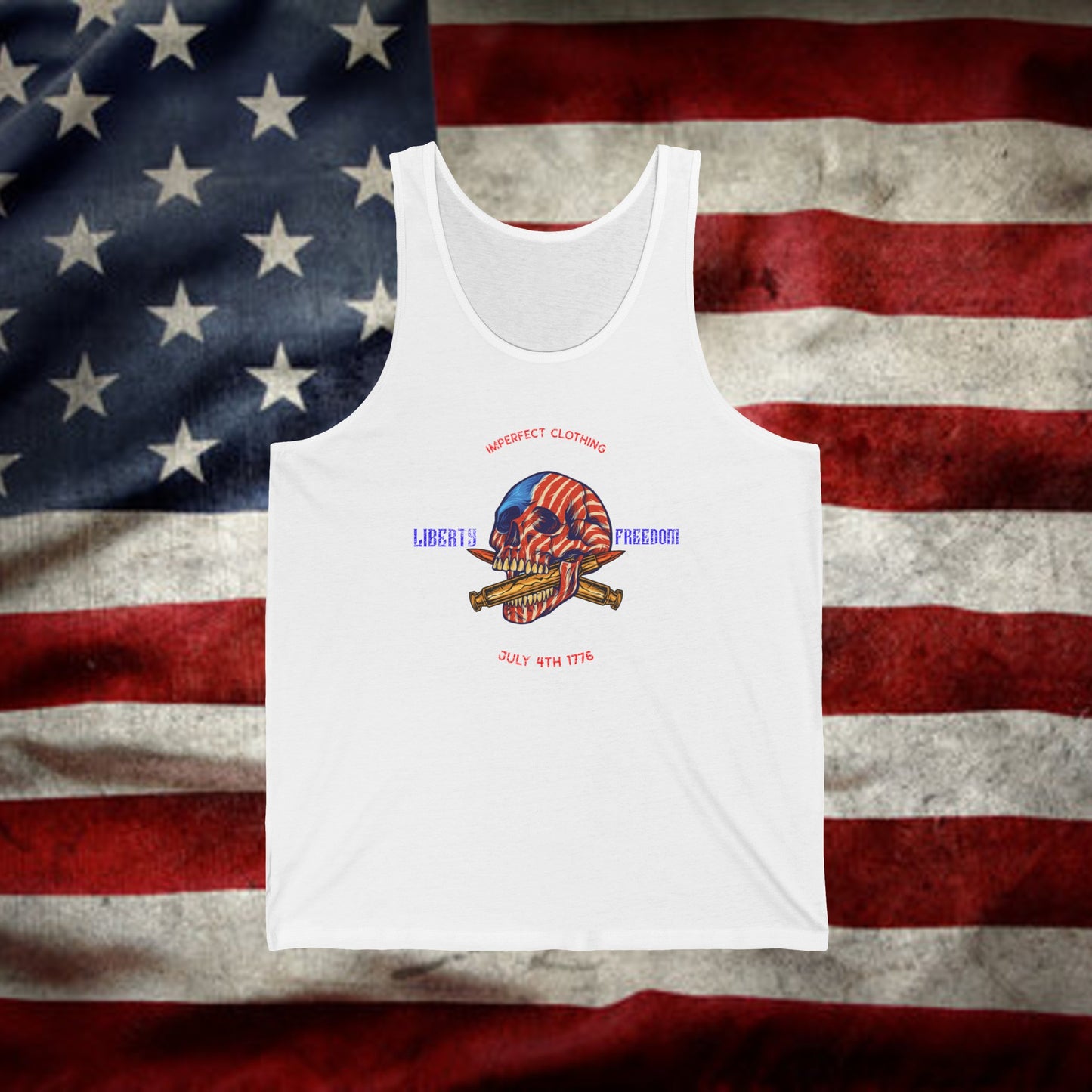 IMPERFECT mens liberty skull Tank