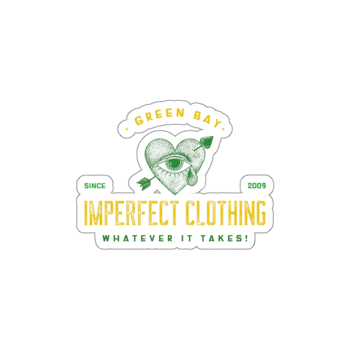Green Bay LOVE Kiss-Cut Stickers
